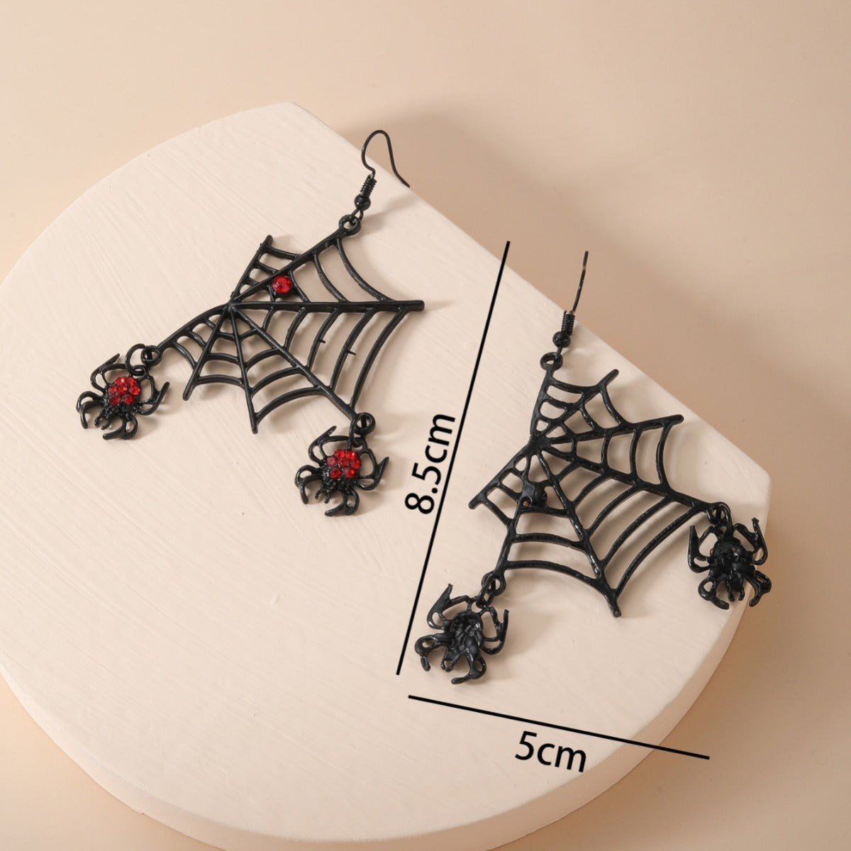 Pendientes punk personalizados con telaraña exagerada de Halloween