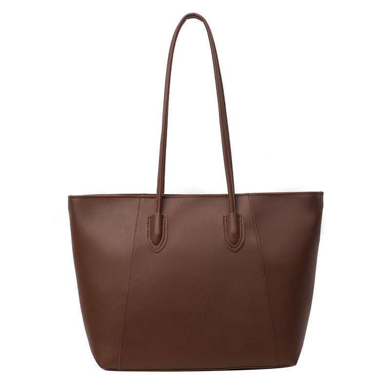 Bolso de mano informal, sencillo, de color sólido y gran capacidad para mujer