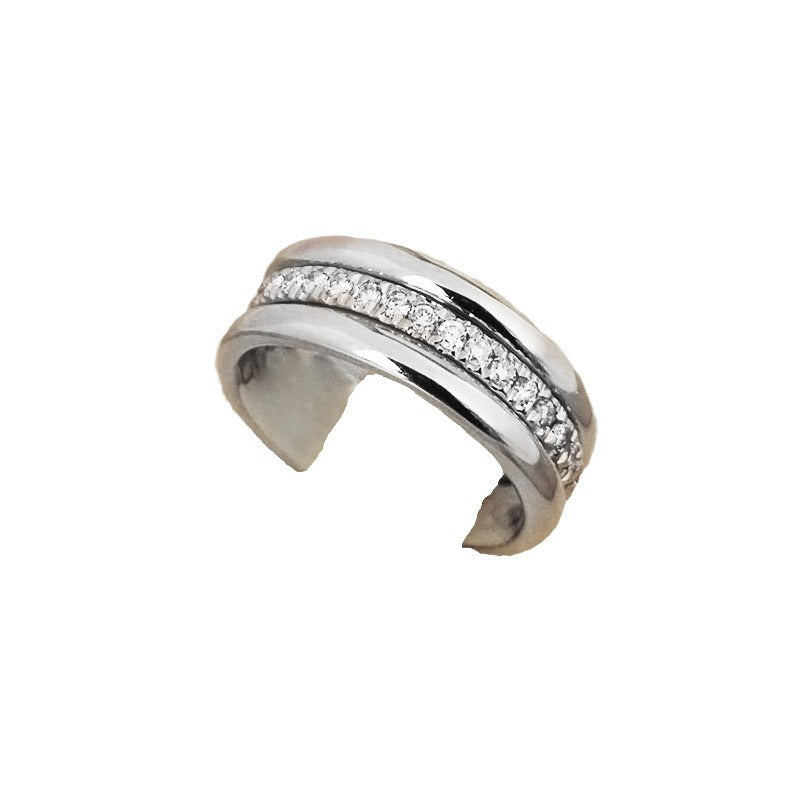 Anillo de aleación de circón simple para mujer, estilo geométrico unisex