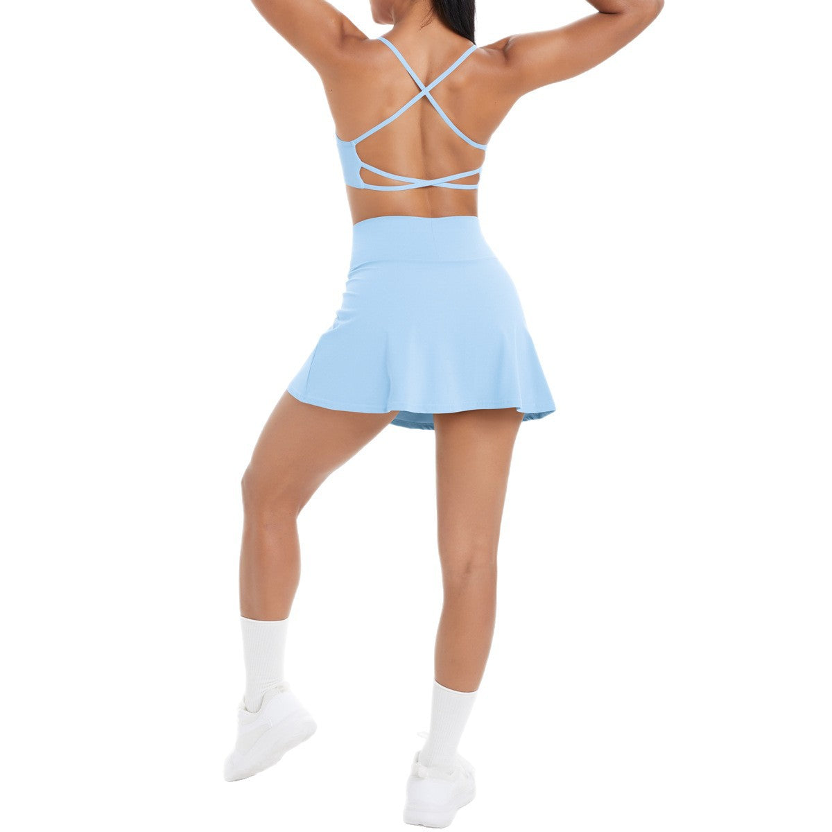 Women Casual Backless Camisole Skirt Set - Sleeveless Yoga Two-Piece