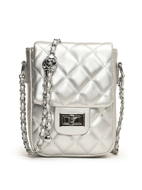 Mini bolso bandolera con bordado romboidal de verano
