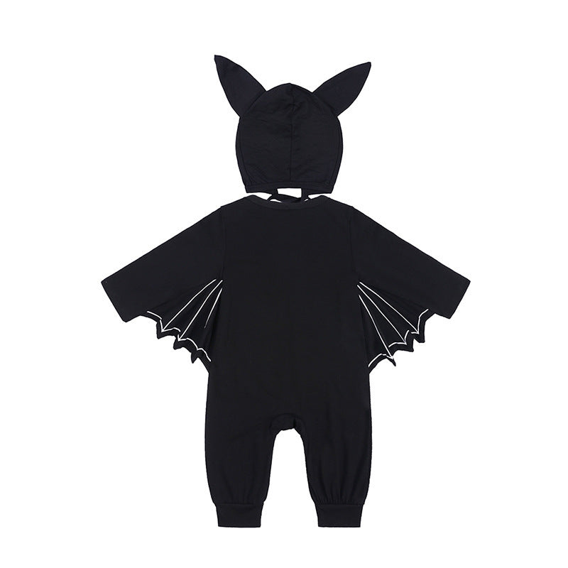 Halloween Baby Cotton Skeleton Romper with Bat Design