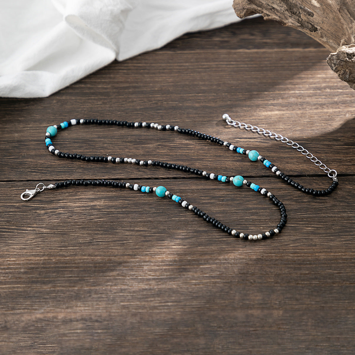 Men's Bohemian Turquoise Beaded Necklace