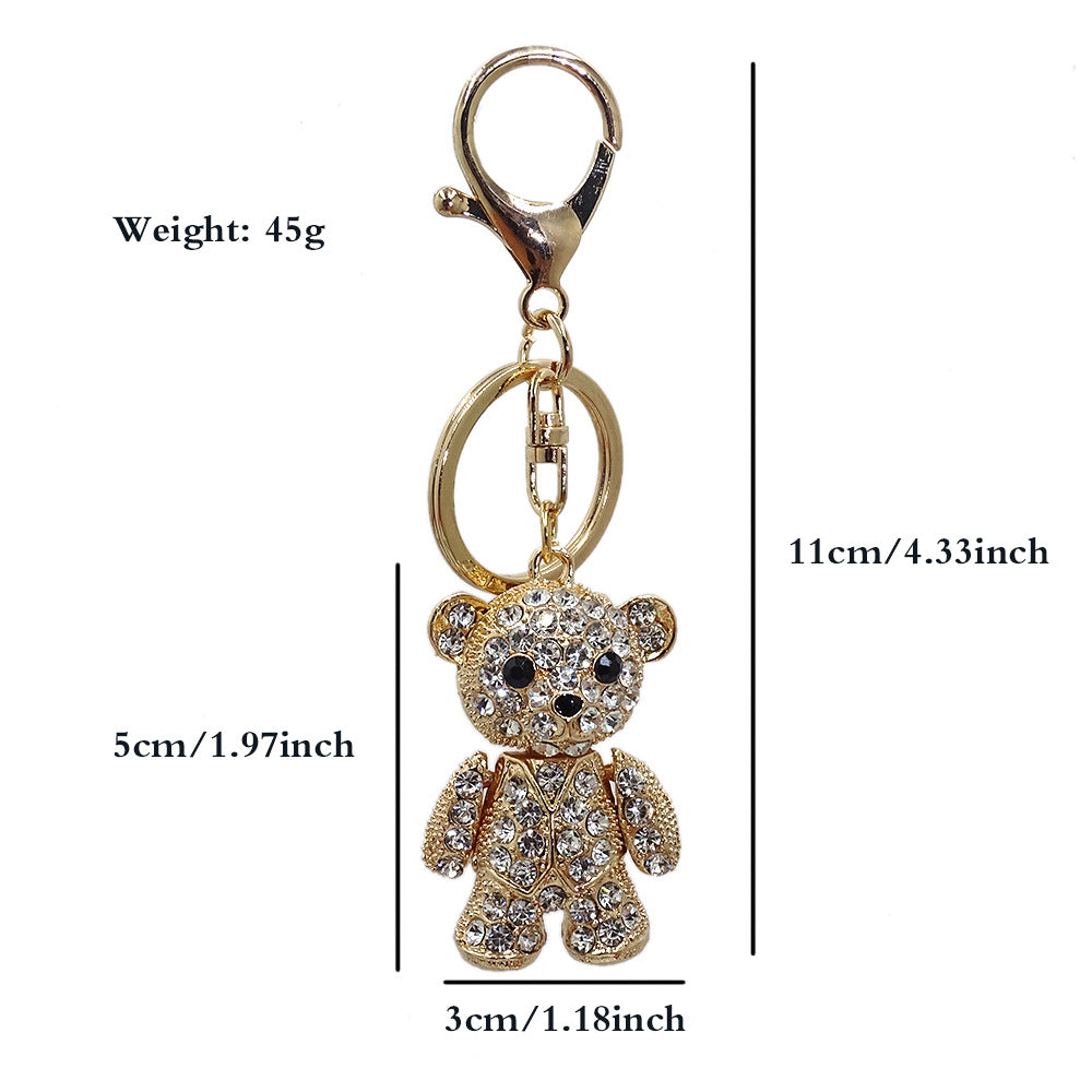 Fashion Creative Alloy Rhinestone Bear Key Chain Pendant