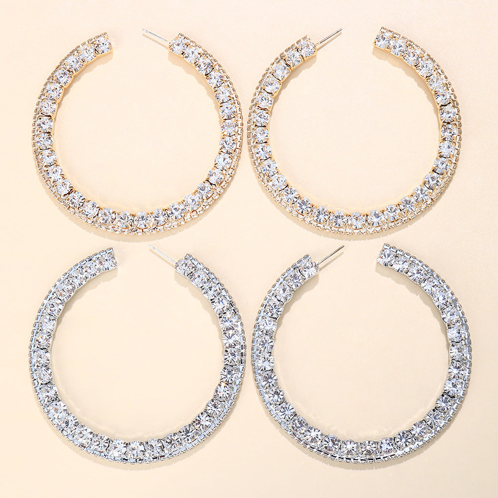 Women Fashion Creative Exaggerated Round Alloy Earrings