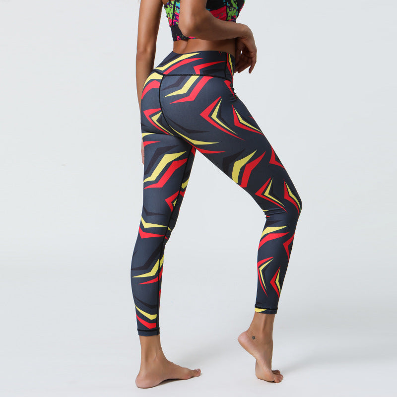 Leggings de sport taille haute imprimés pour femmes, style yoga