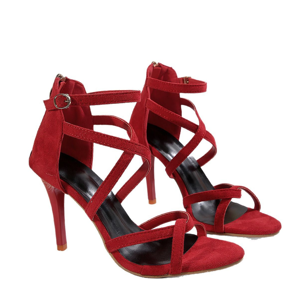 Women Fashion Sexy Solid Color Peep-Toe High Heel Shoes