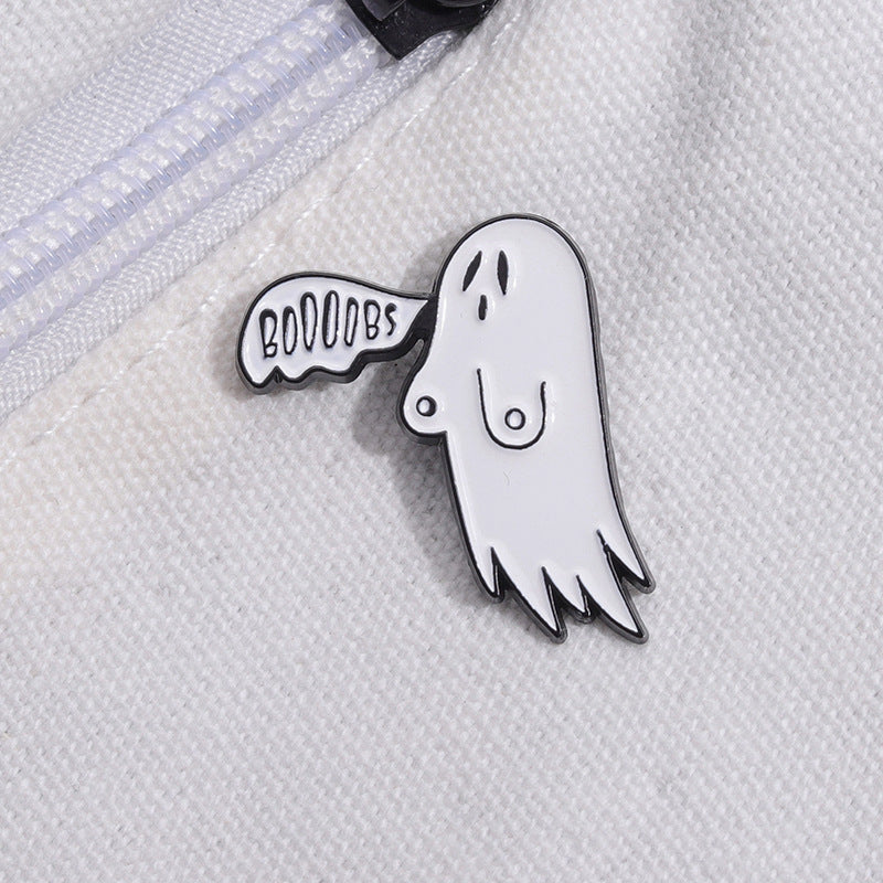 Halloween White Ghost Alloy Brooch Cartoon Badge