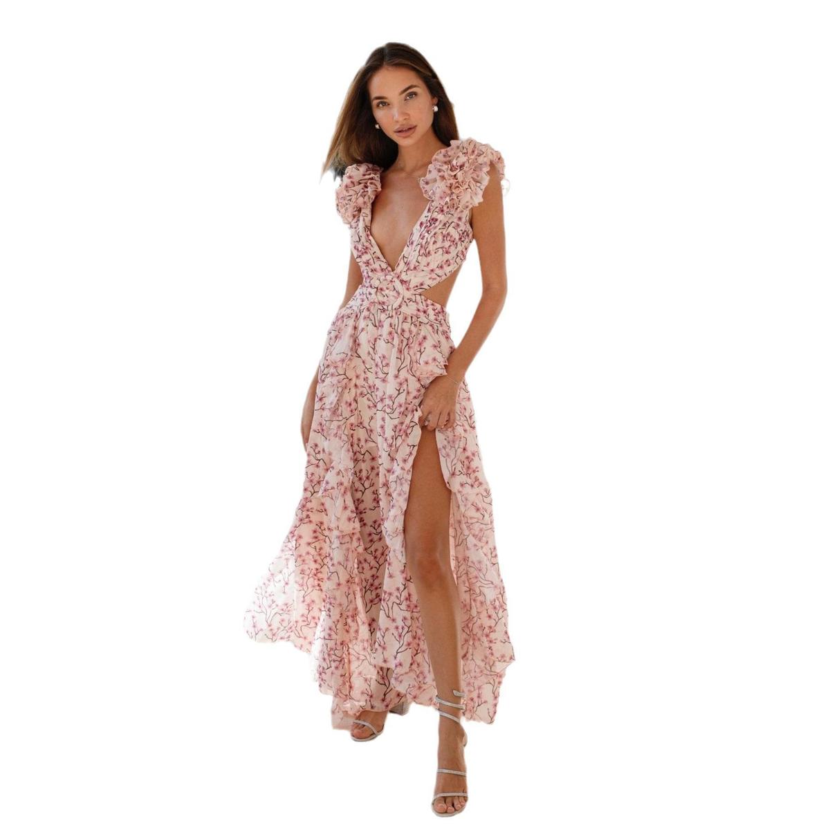 Robe longue ajourée pour les vacances d'été