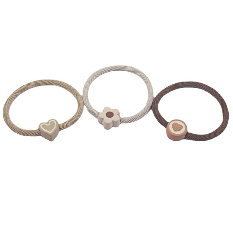 Women Fashion Solid Color High Elastic Rubber Hair Ring