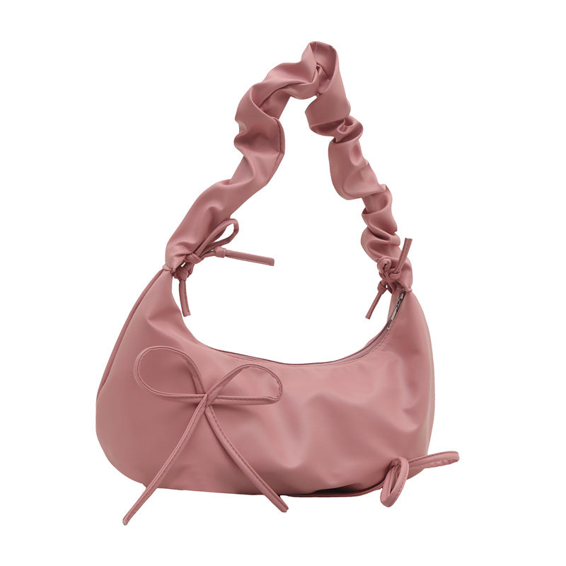 Bolso de hombro plisado de color sólido con diseño de moda