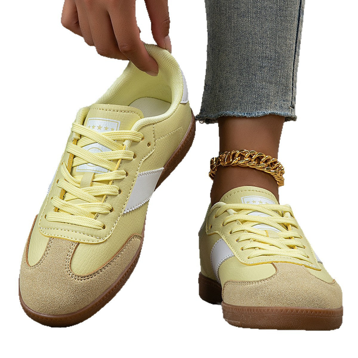 Women's Zebra Leopard Pattern Leather Training Sneakers