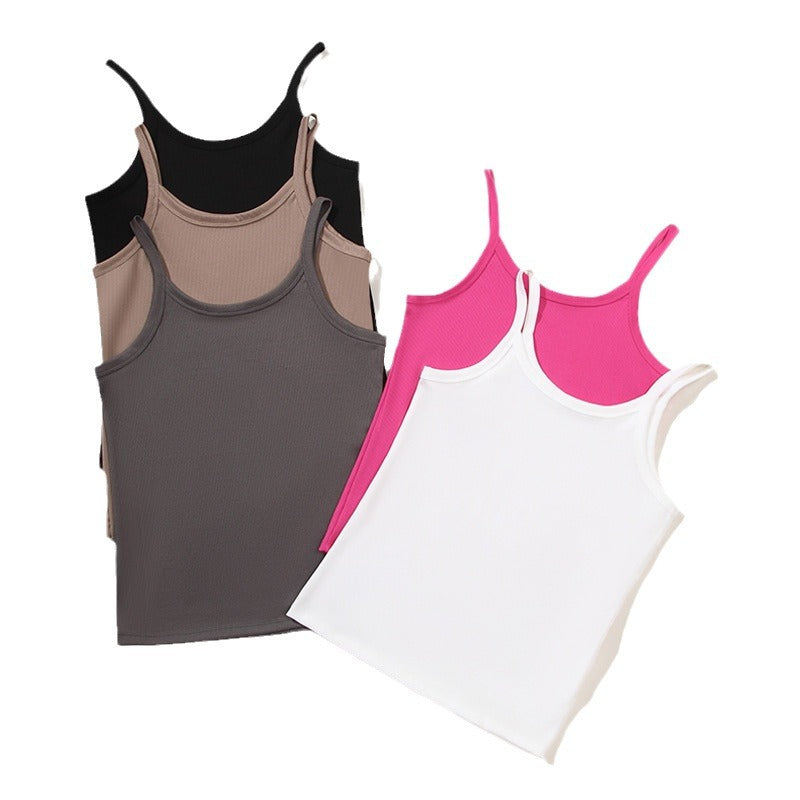 Women Basic Casual Solid Color Camis - Street Hipster Style