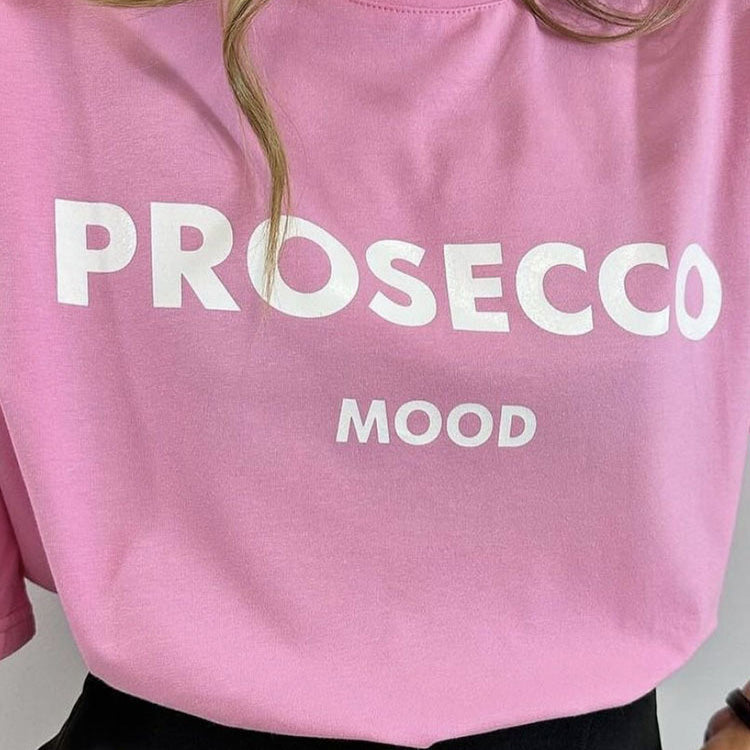 Women Casual Cotton Letter Printed Round Neck T-Shirt