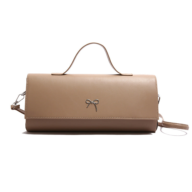 Women Fashion Small Solid Color Rectangular Shoulder Bag - Street Trend PU Material