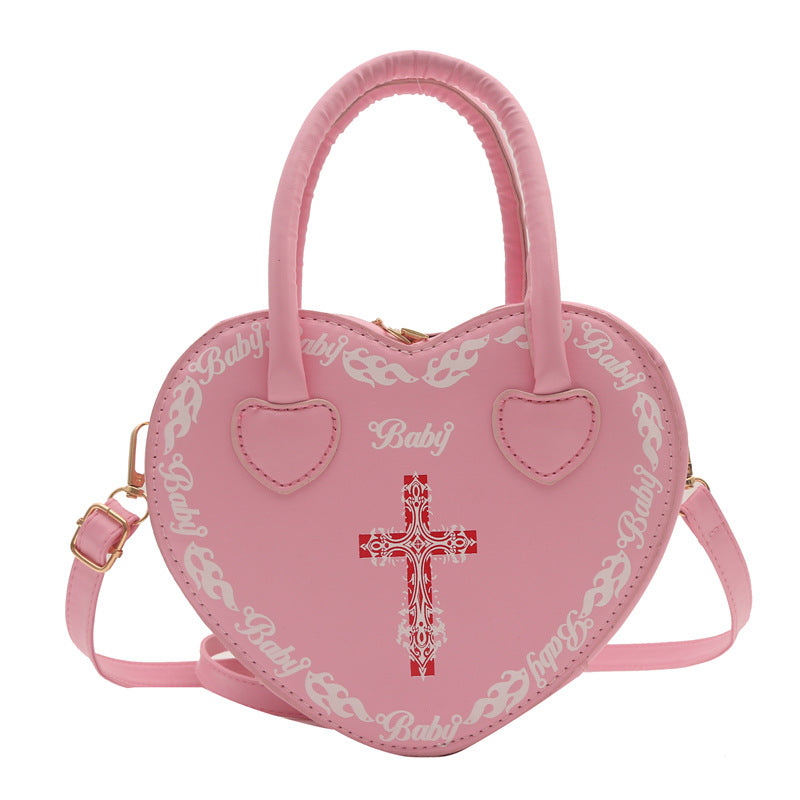 Studded Gothic Punk Heart Shoulder Bag