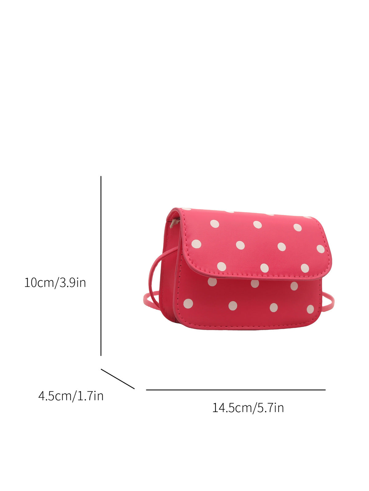 Bolso bandolera con estampado de lunares de color liso para mujer