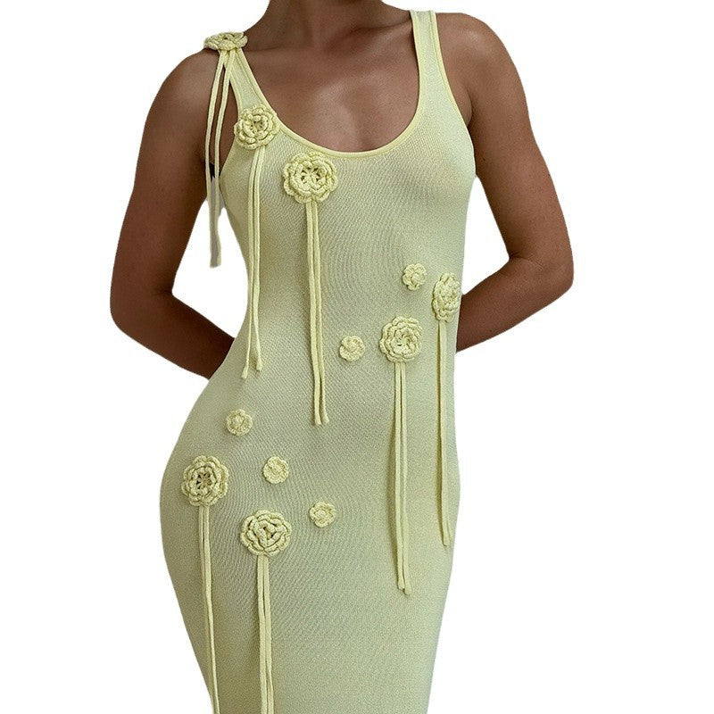 Women Fashion Sexy Solid Color Knitted Beach Cover-Up
