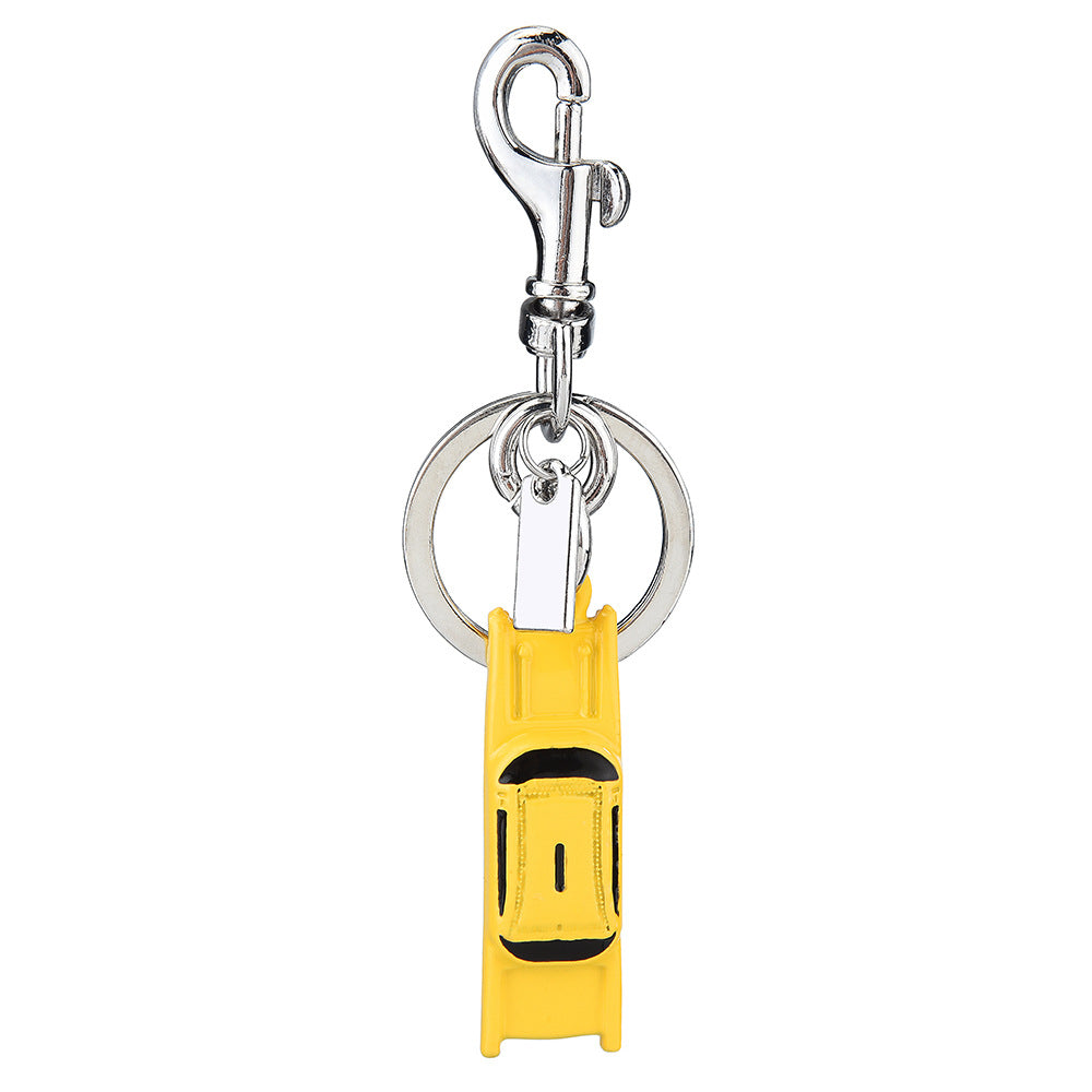 Fashion Solid Color Metal Car Key Chain Stylish Bag Hanging Ornament
