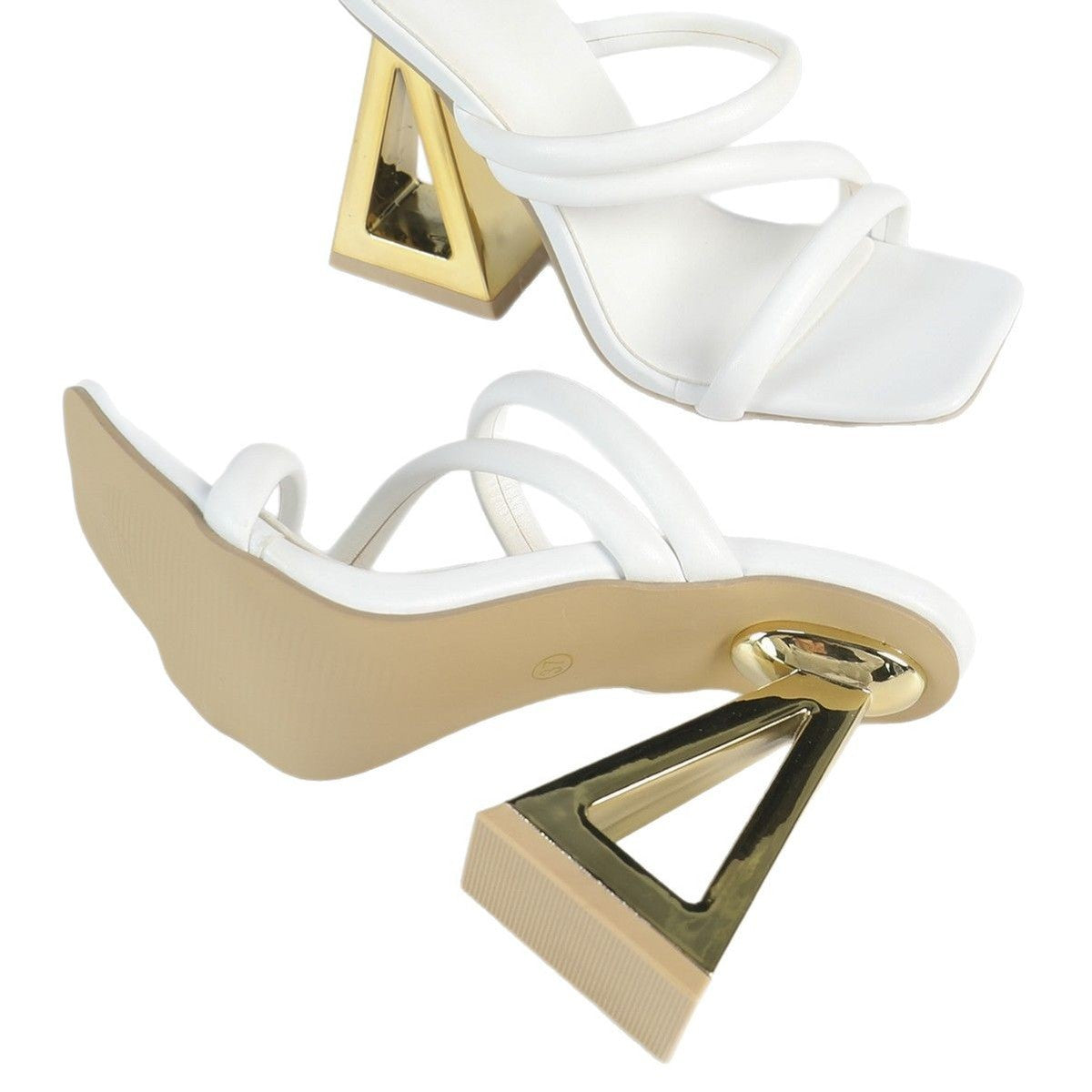 Sandales à talons hauts triangulaires sexy et tendance