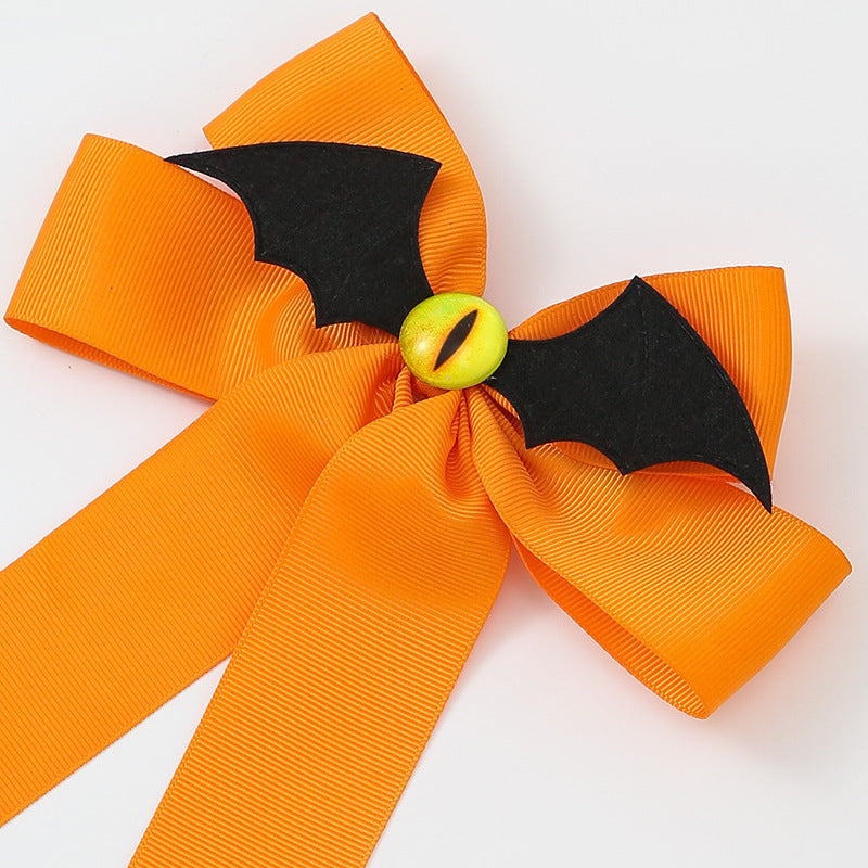 Halloween Women Funny Black Wings Demon Bow Hair Clip