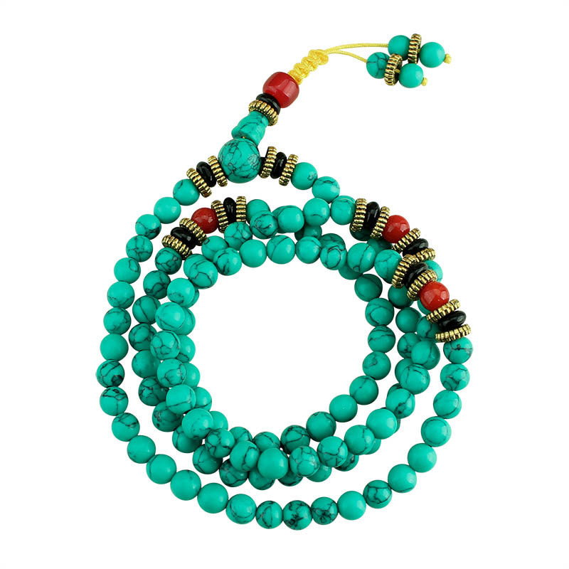 Collar rosario de cuentas geométricas bohemias