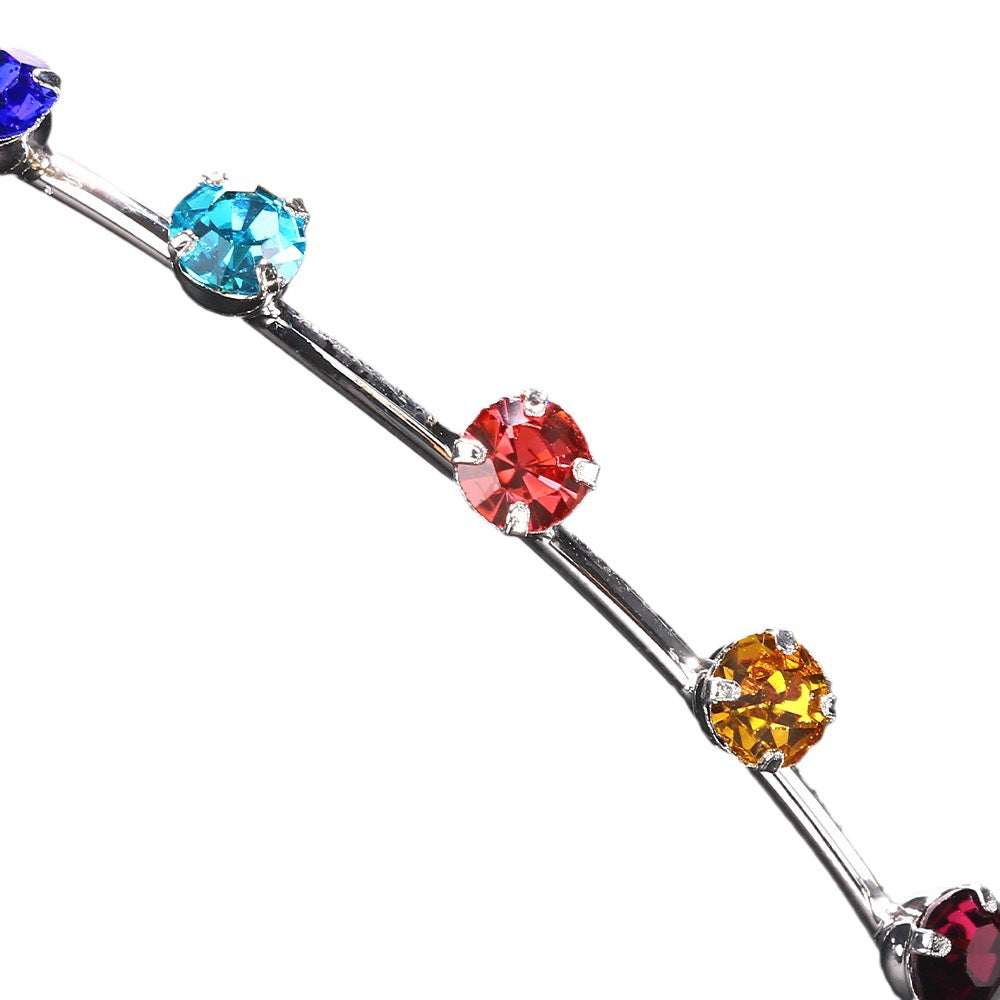 Personality Exaggerated Rhinestone Hoop Earrings Stylish Geometric Jewelry