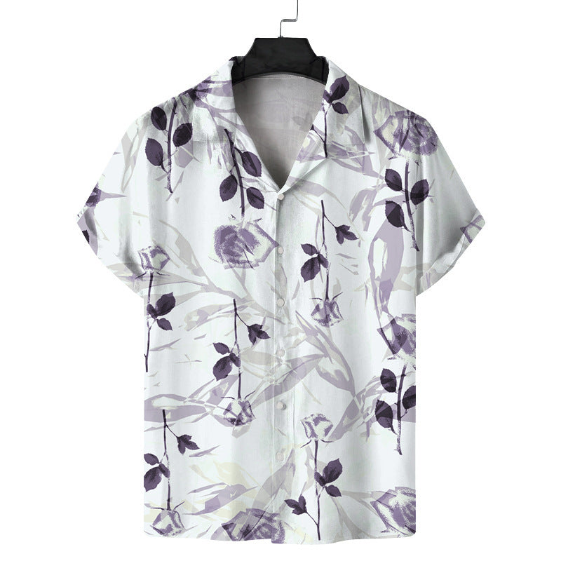Men Fashion Casual Vacation 3D Palm Tree Print Shirt