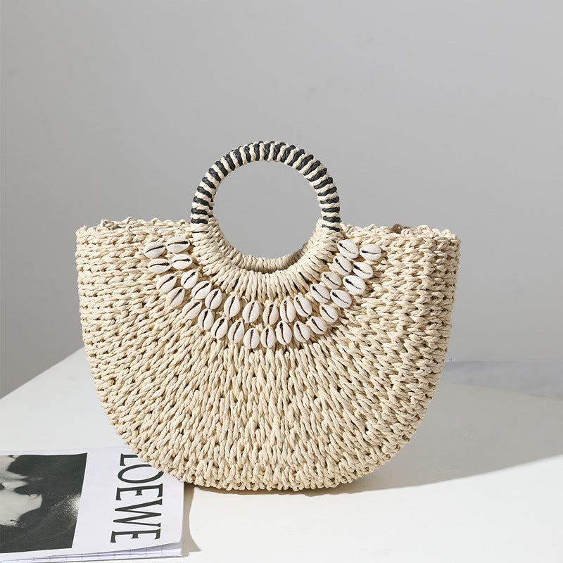 Vacation Beach Vintage Semi-Round Shell Handbag