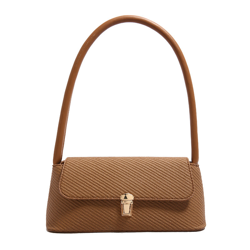 Sac à bandoulière décontracté couleur unie pour femme - Sac sous les bras en PU