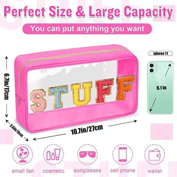 Trousse de maquillage transparente et décontractée pour femme