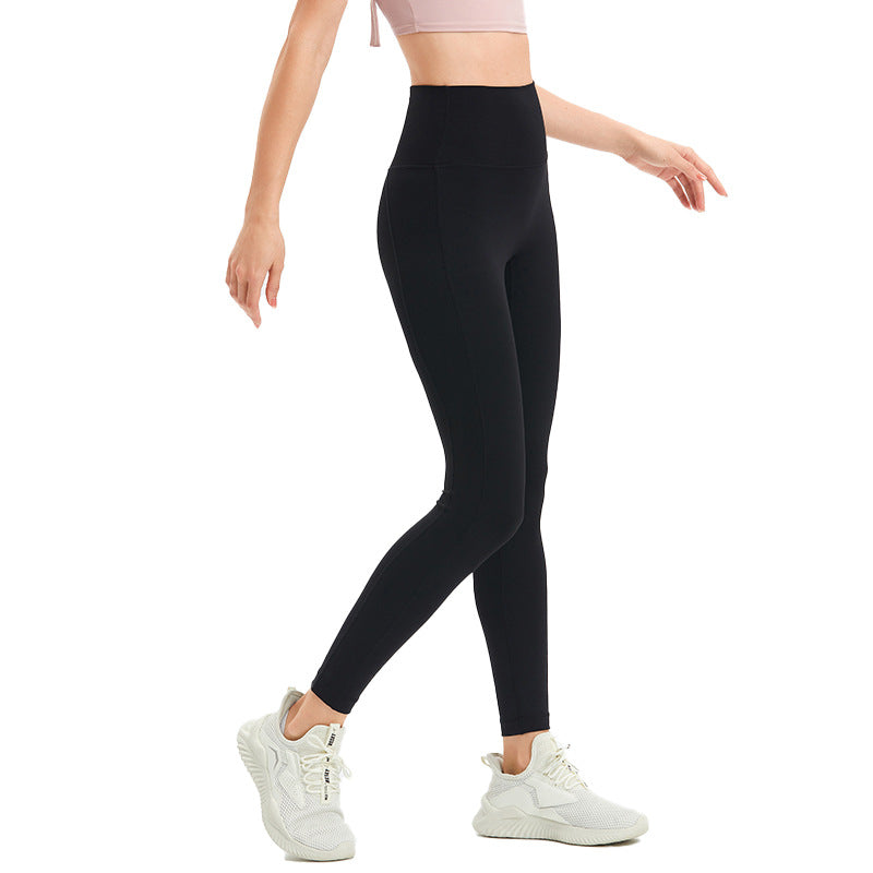 Leggings de sport taille haute de couleur unie pour femmes