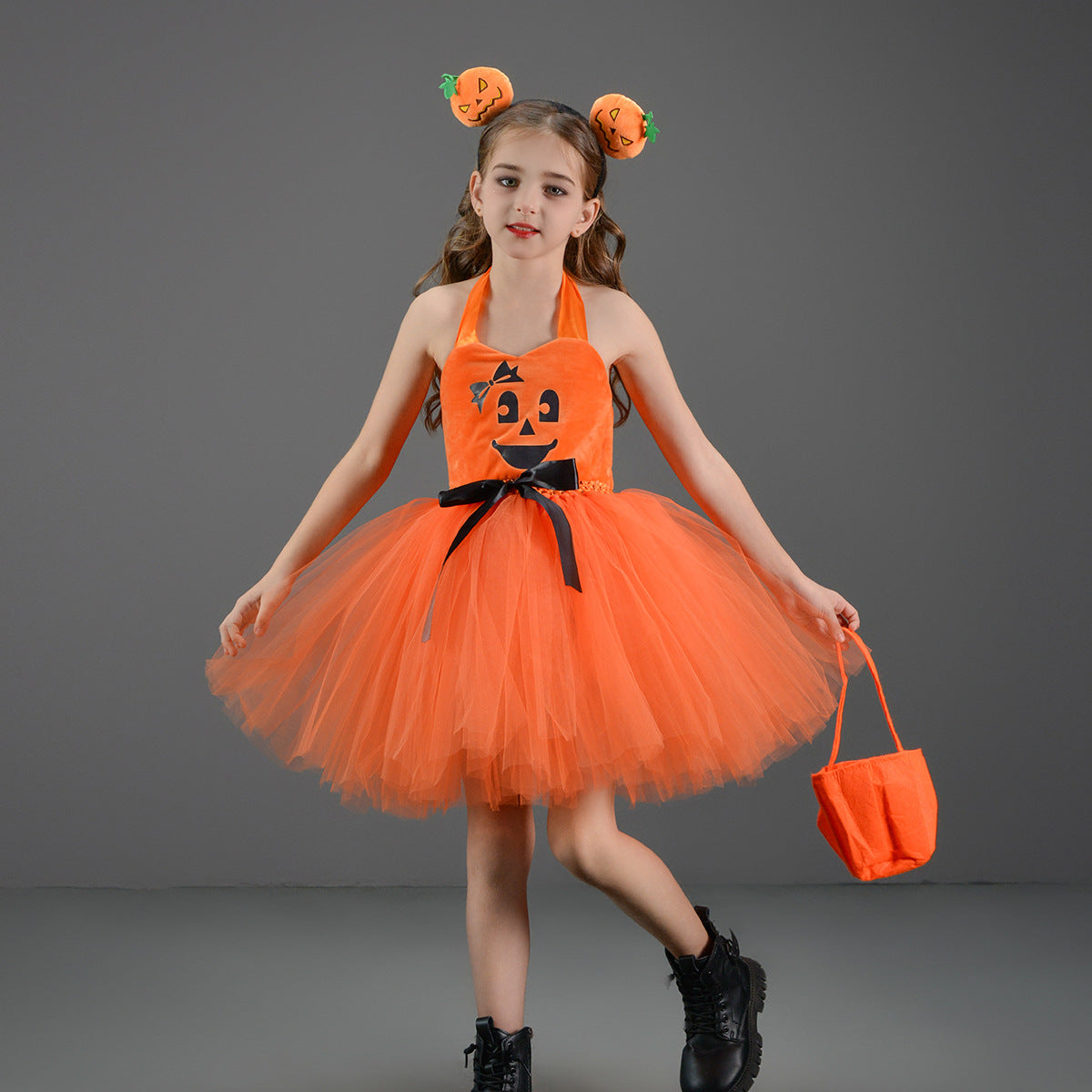 Kids Toddler Big Girls Halloween Mesh Sleeveless Dress