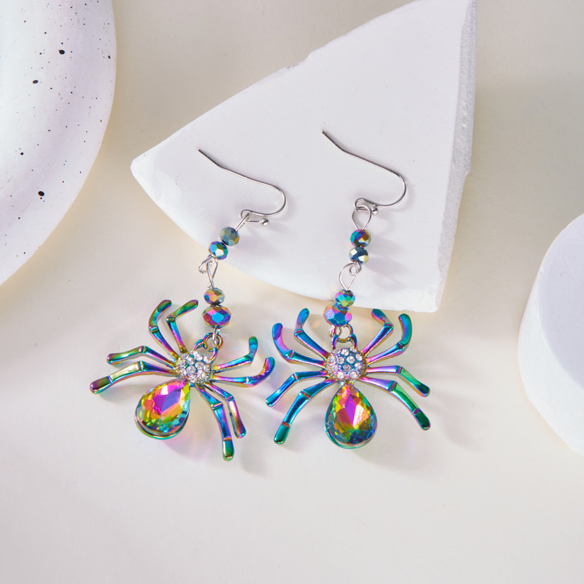 Pendientes de araña multicolor con personalidad de Halloween