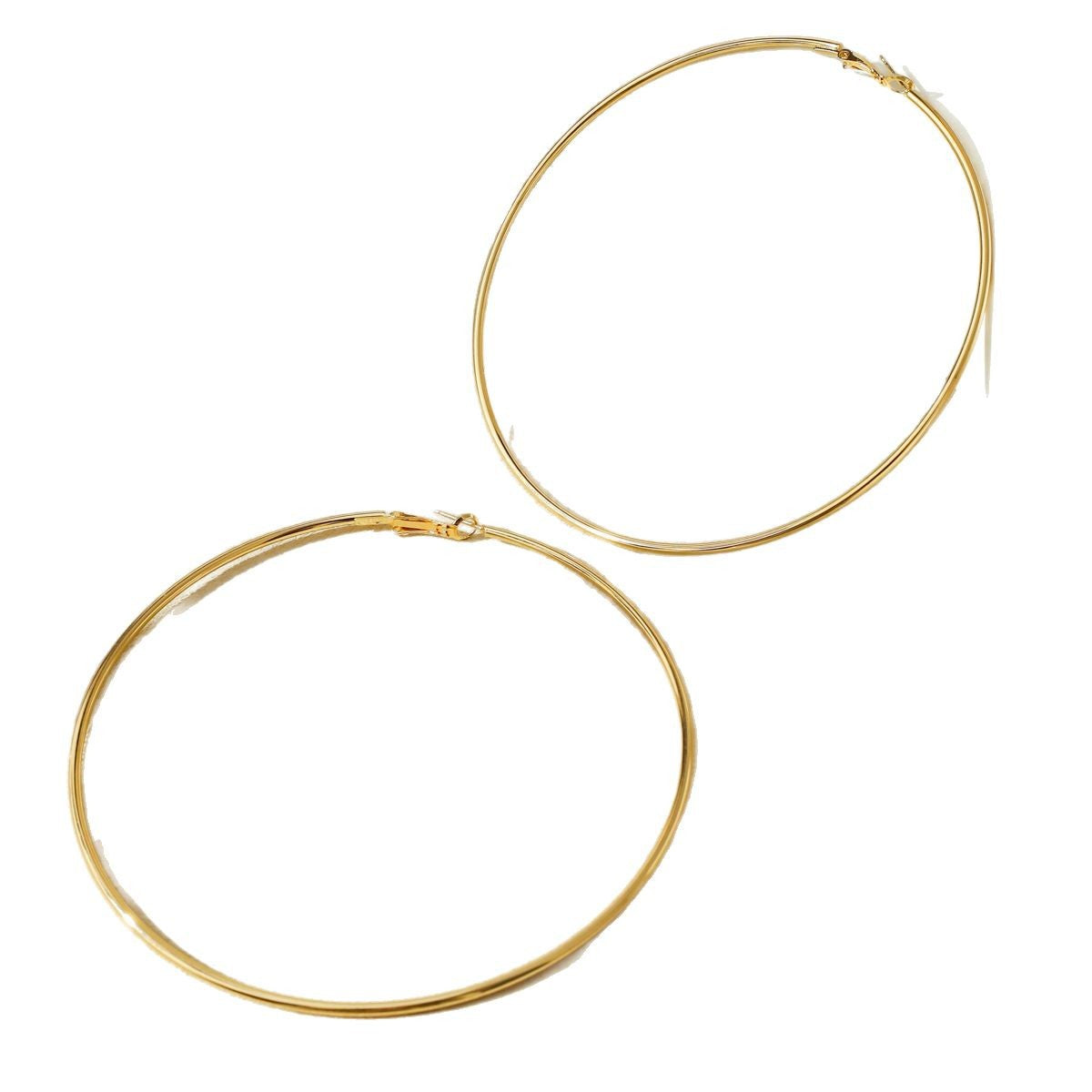 Personality Exaggerated Simple Hoop Earrings Gold Geometric Style