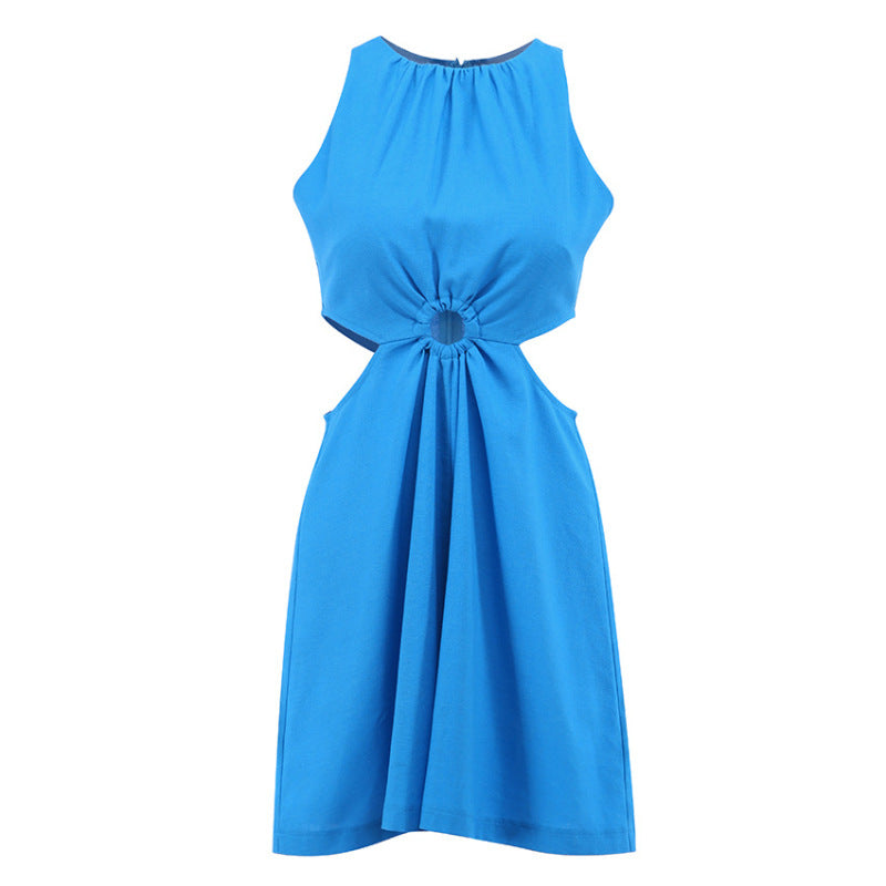 Women's Cotton Linen Casual Halter Rompers