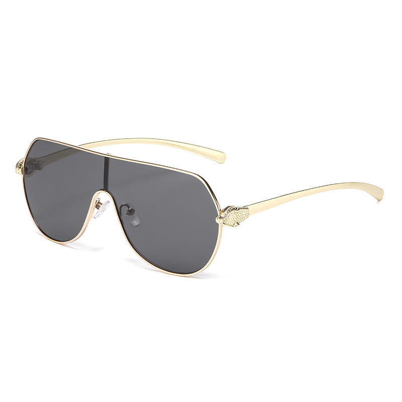 Fashion One-Frame Sunglasses - Trendy Metal Goggles