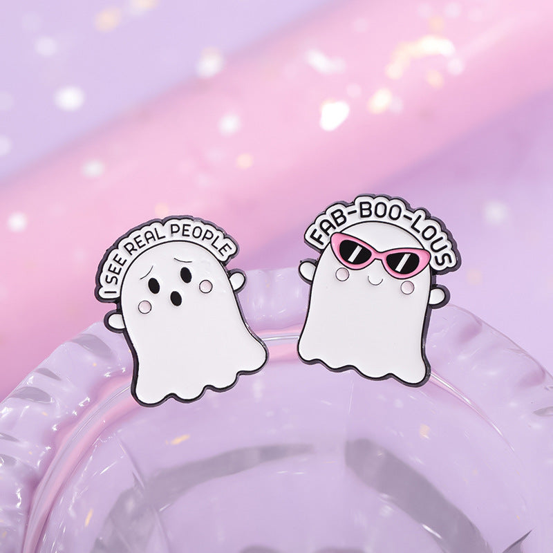 Women Simple Cute Halloween Ghost Zinc Alloy Brooch