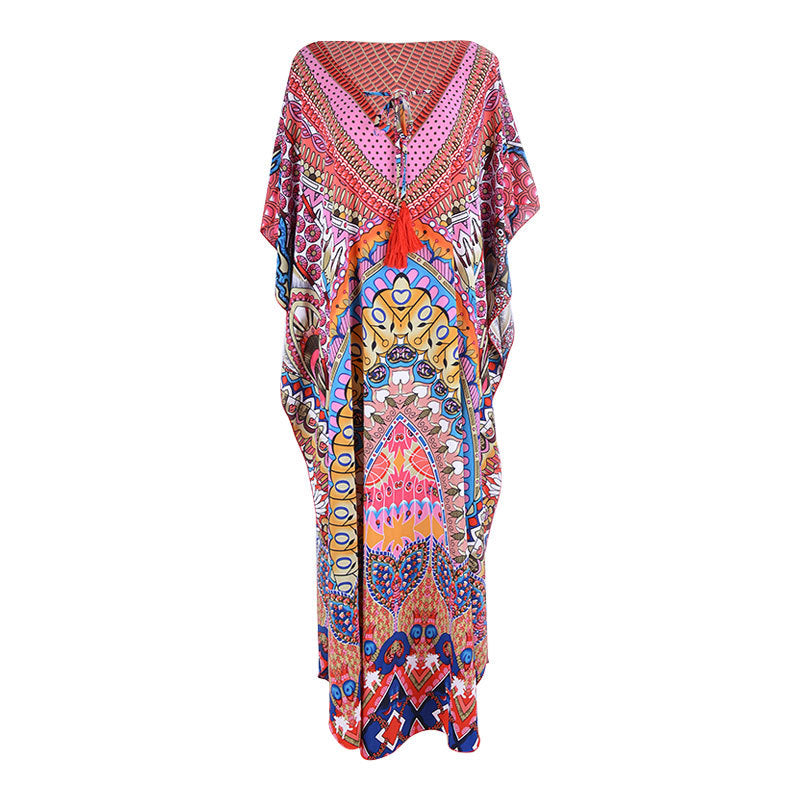 Women Fashion Casual Vacation Printed Beach Cover-Up