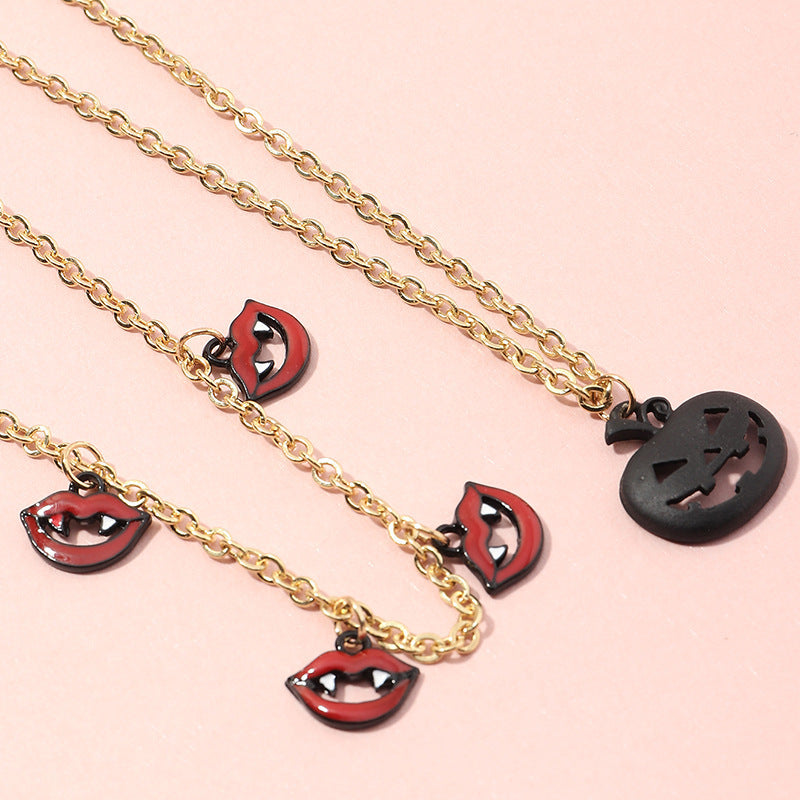 Halloween Women Fashion Vampire Mouth Necklace