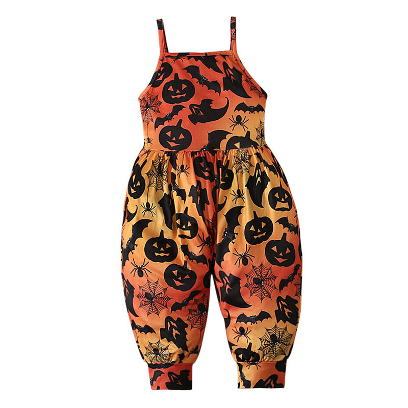 Kids Toddler Girls Boys Summer Casual Pumpkin Jumpsuit