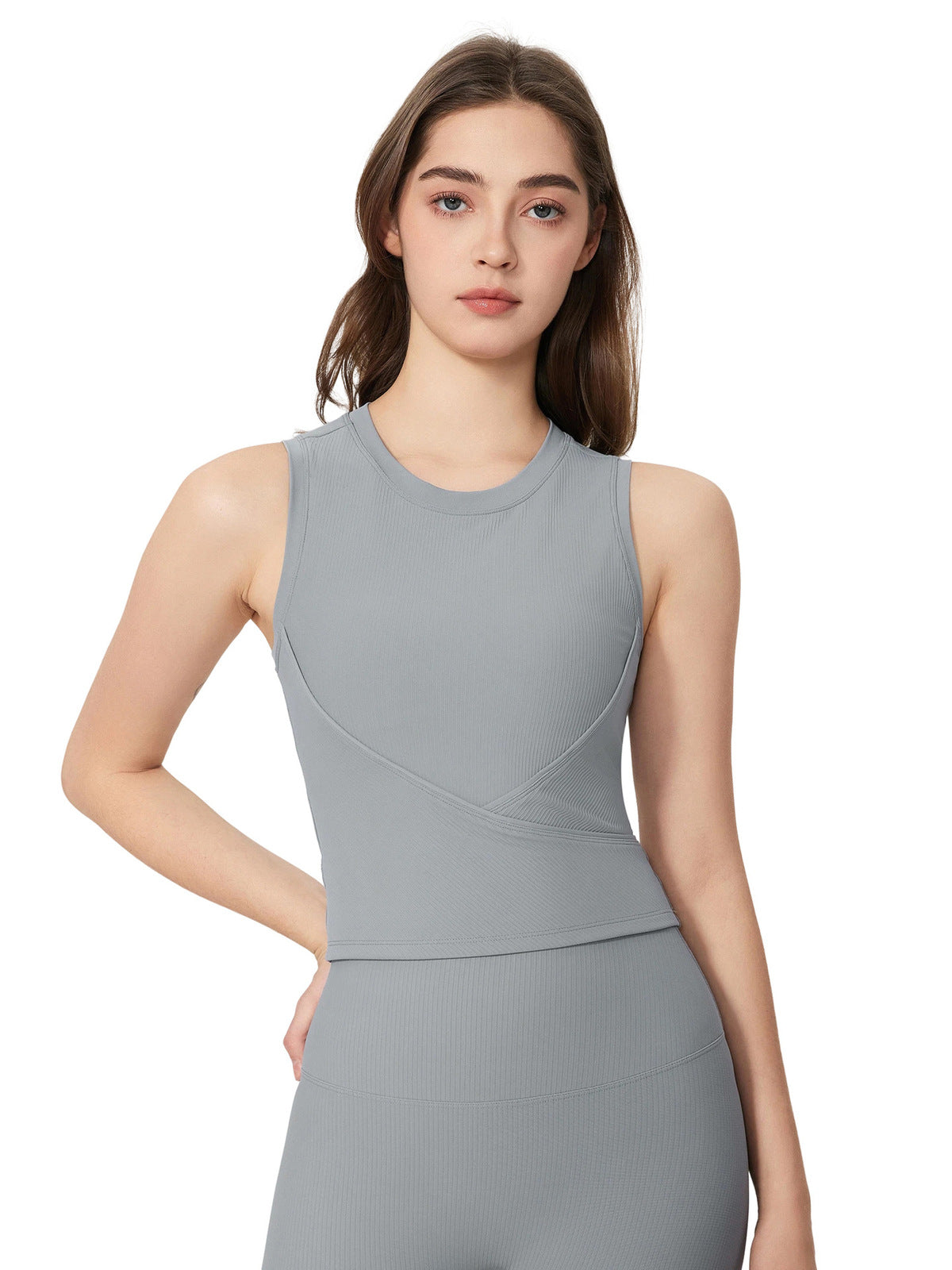 Women Casual Solid Color High Elastic Yoga Tank