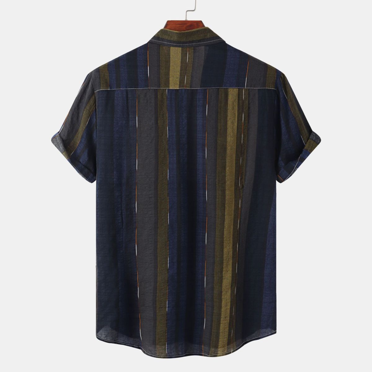 Men Summer Casual Vacation Stripe Print Shirt