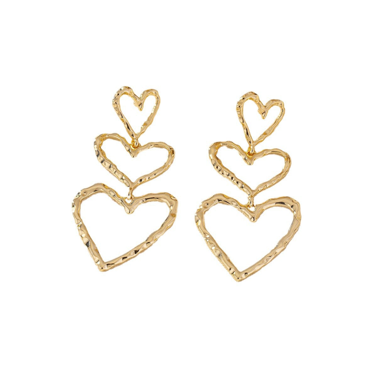 Fashion Alloy Heart-Shaped Line Earrings