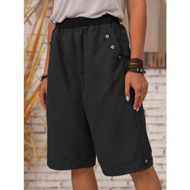 Women'S Fashion Casual Cotton Linen Cropped Pants