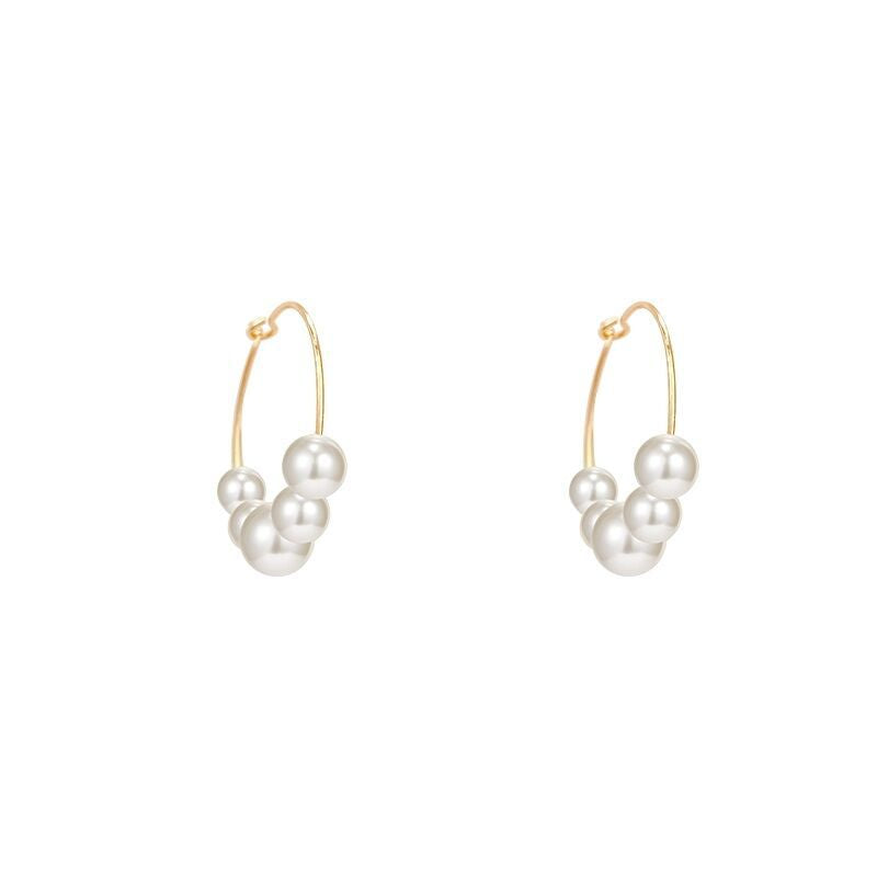 Boucles d'oreilles élégantes en imitation de perles pour femmes