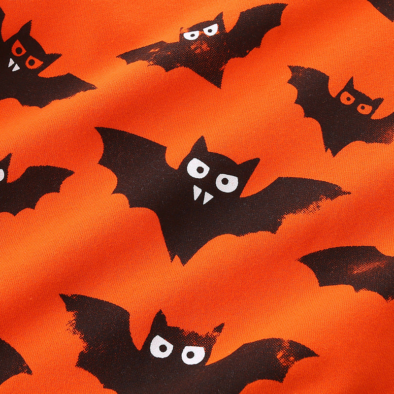 Suéter informal de murciélago de Halloween para niños pequeños y niñas