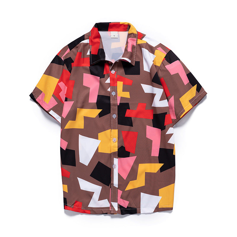 Men Casual Vacation Tiny Flower Print Shirt
