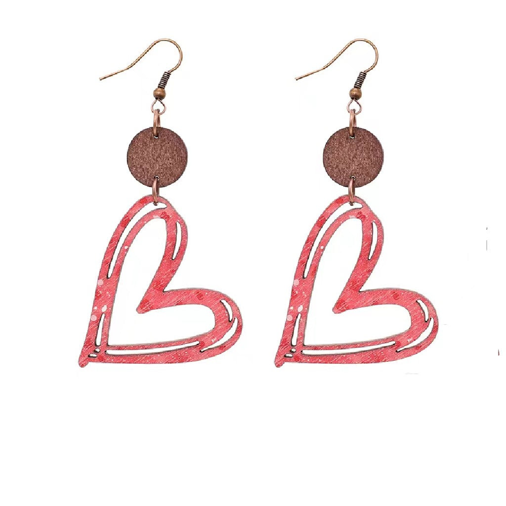Pendientes bohemios de corazón hueco