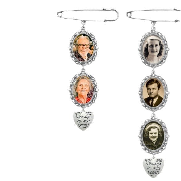 Pendentif pour cadre photo DIY, broche en alliage avec options de perles